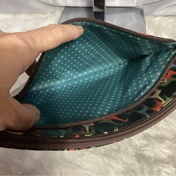 Fossil Giraffe “Key-Per” Coated PVC With Leather Trim Clutch Tablet Bag - Picture 8 of 9